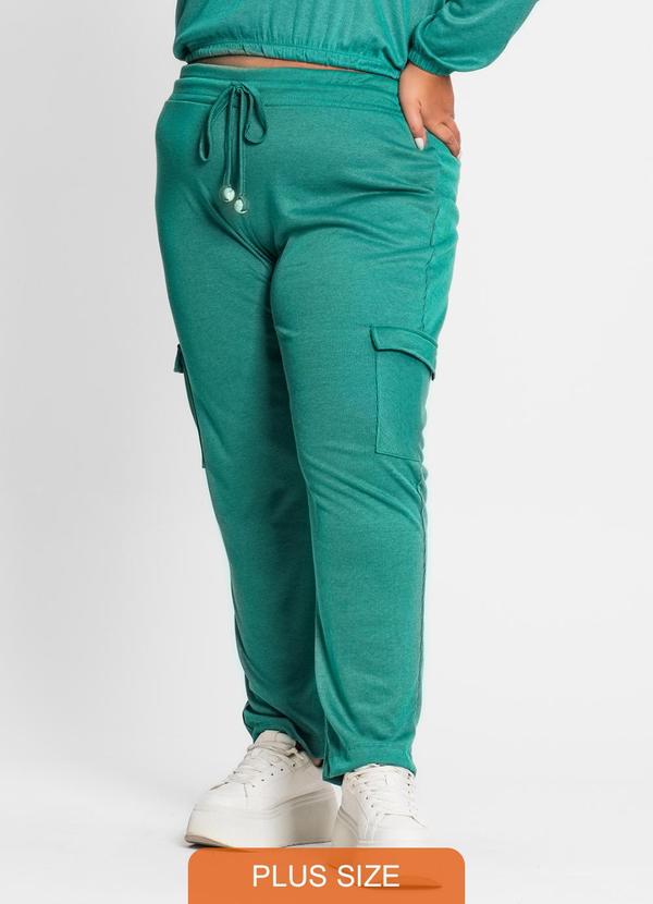 Secret Glam - Calça Feminina Plus Size em Ribana Duo Verde