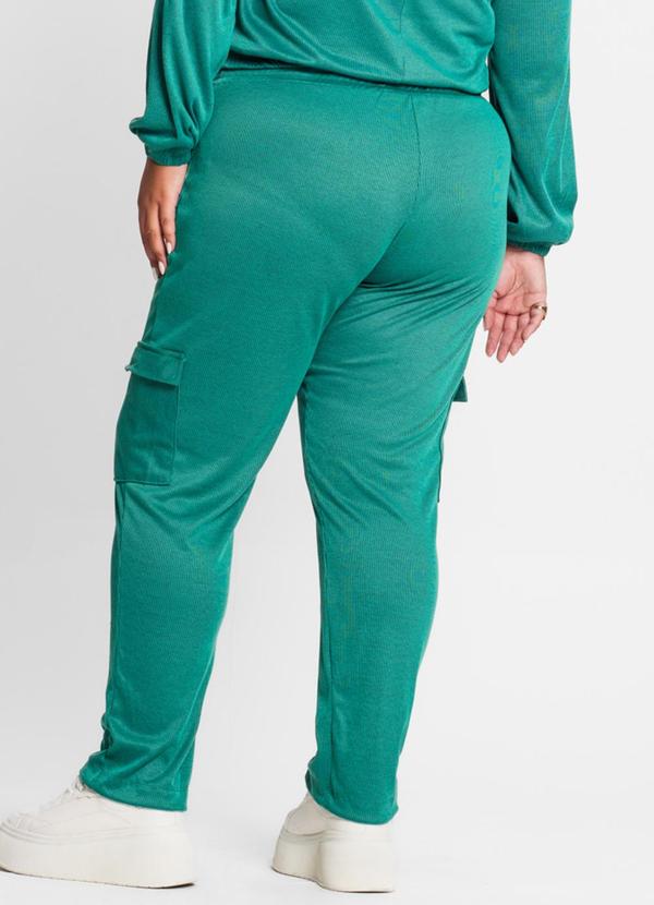 Secret Glam - Calça Feminina Plus Size em Ribana Duo Verde 2