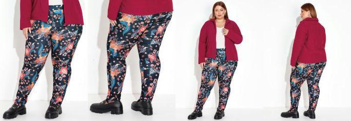 Cala Floral Preto Justinha Plus Size