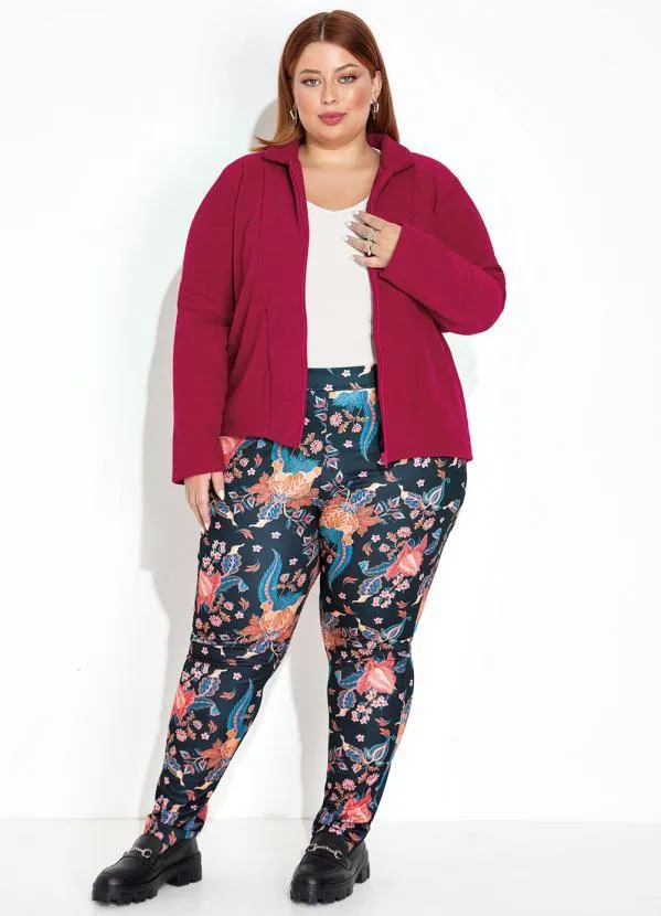 Marguerite - Calça Floral Preto Justinha Plus Size 3