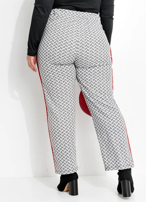 Marguerite - Calça Geométrico Preto e Branco em Moletinho - MARGUERITE