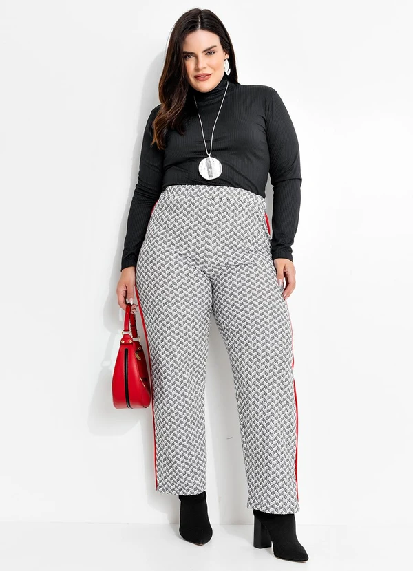 Marguerite - Calça Geométrico Preto e Branco em Moletinho 5