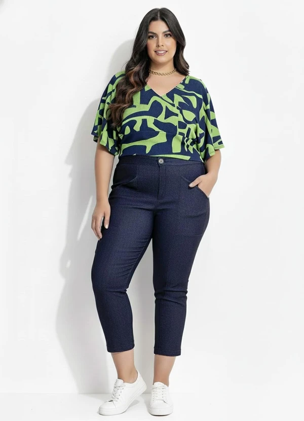 Marguerite - Calça Jeans Escuro em Bengaline