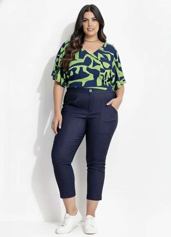 Marguerite - Calça Jeans Escuro em Bengaline 5