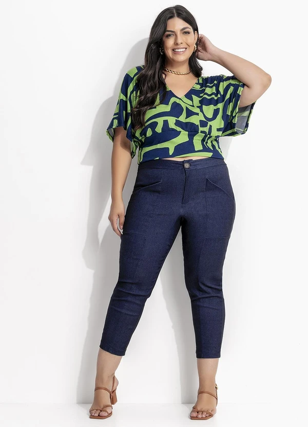 Marguerite - Calça Jeans Escuro em Bengaline 8