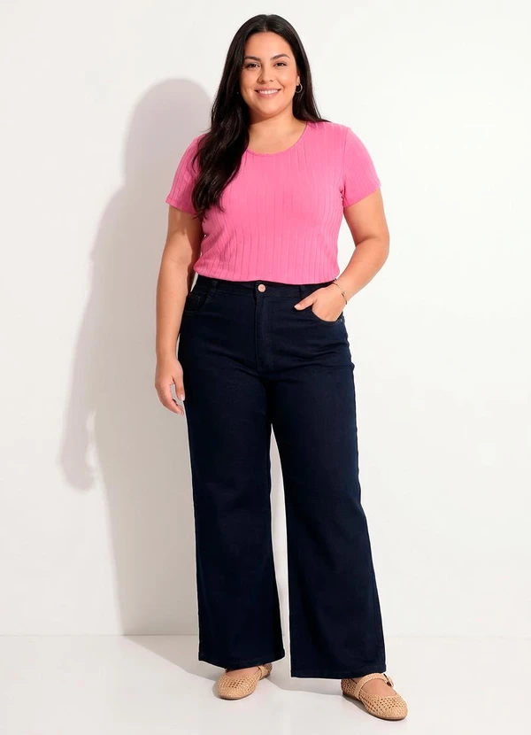 Marguerite - Calça Jeans Escuro em Jeans com Elastano