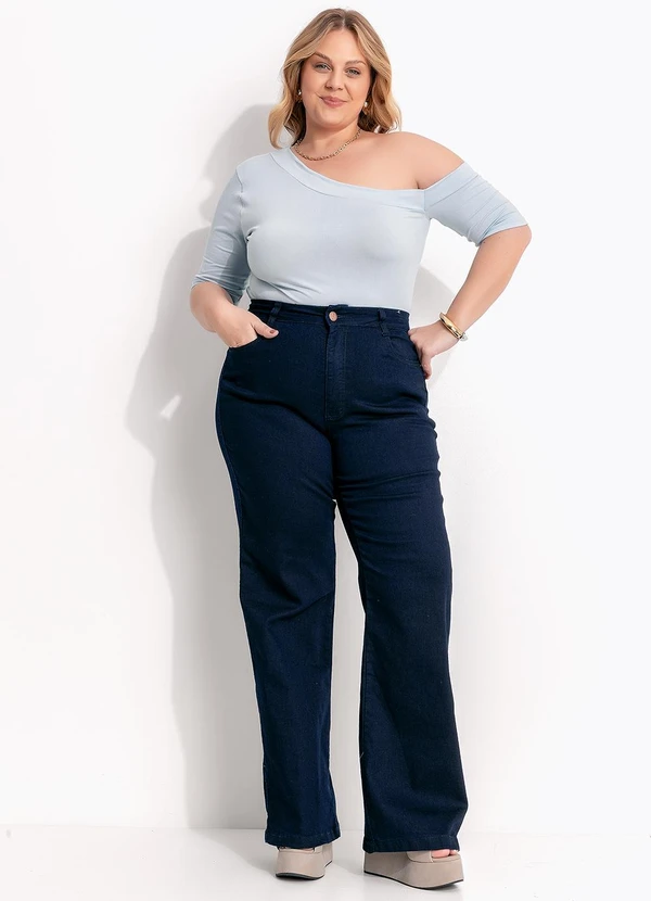 Marguerite - Calça Jeans Escuro em Jeans com Elastano