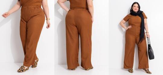 Cal�a Marrom Reta Texturizada