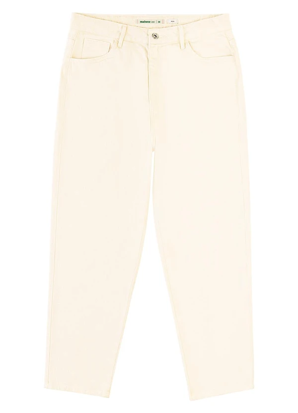Malwee - Calça Mom em Sarja Cintura Alta PlusOff White 7