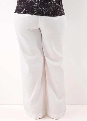 Marguerite - Calça Off White em Sarja - MARGUERITE
