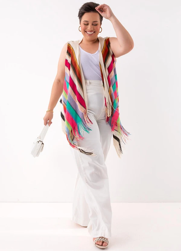 Marguerite - Calça Off White em Sarja 6