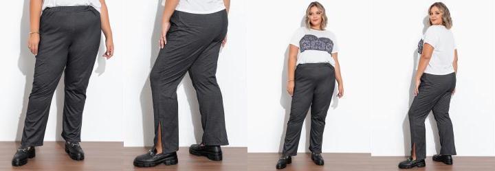 Cala Preta com Fenda Plus Size