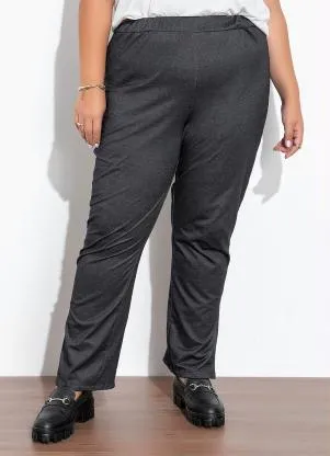 Marguerite - Calça Preta com Fenda Plus Size - MARGUERITE