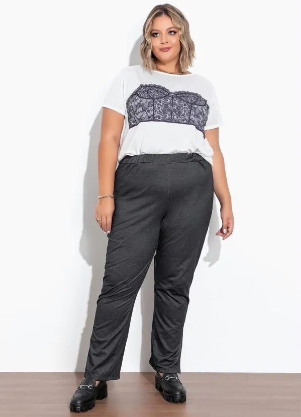 Marguerite - Calça Preta com Fenda Plus Size 3
