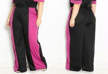 Cala Preta e Pink Elstico na Cintura Plus Size