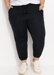 Cala Preta Jogger com Bolsos Plus Size
