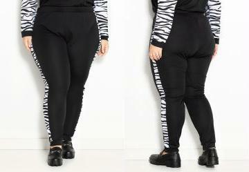 Cala Preta Jogger com Punhos Plus Size