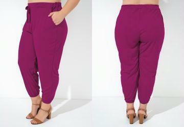 Cala Prpura Jogger com Bolsos Plus Size