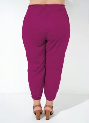Marguerite - Calça Púrpura Jogger com Bolsos Plus Size - MARGUERITE