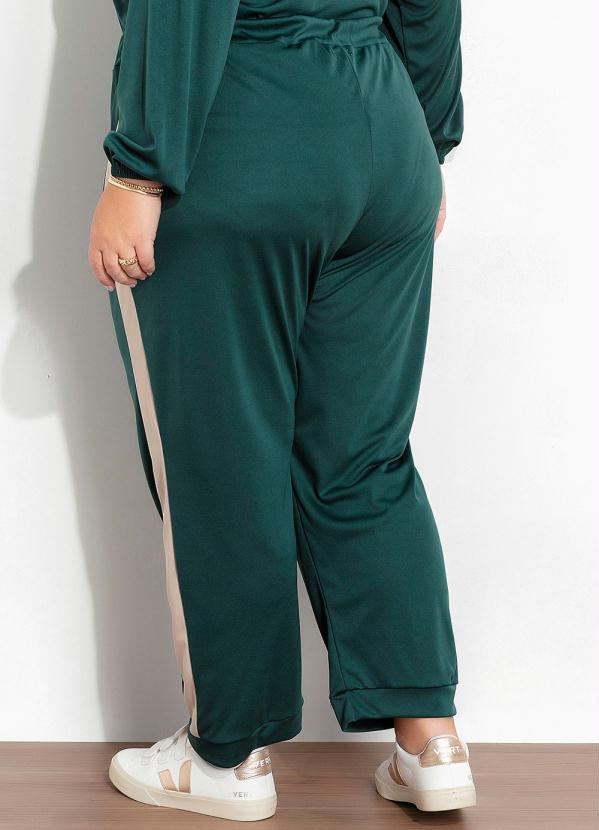 Marguerite - Calça Verde e Cáqui com Recortes Plus Size 1