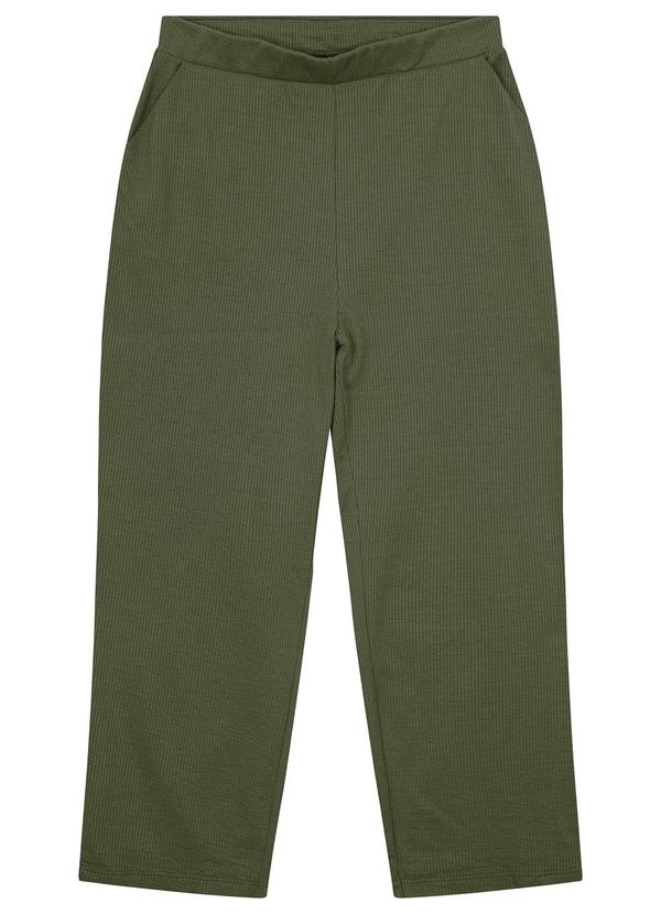 Malwee Plus - Calça Verde Militar Feminina Reta em Anarruga 3