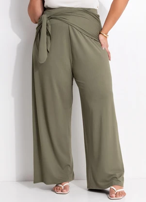 Marguerite - Calça Verde Oliva em Malha de Viscose - MARGUERITE