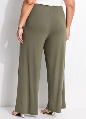 Marguerite - Calça Verde Oliva em Malha de Viscose - MARGUERITE