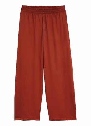 Malwee - Calça Wide Leg em Moletinho Plus Terracota - MALWEE