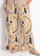 Cala Abstrato Bege em Malha de Viscose