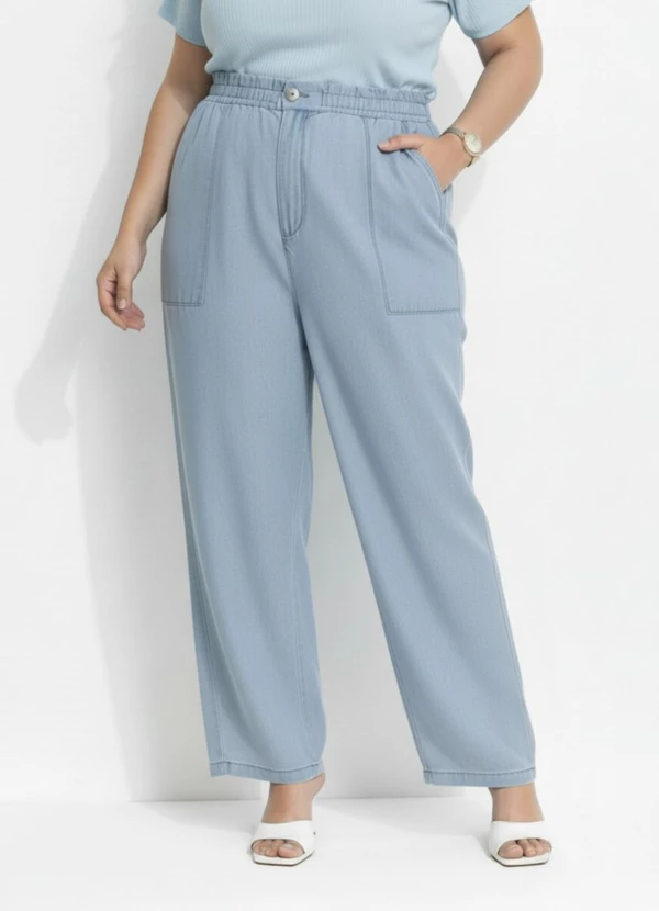 Marguerite - Calça Azul Claro em Jeans Leve