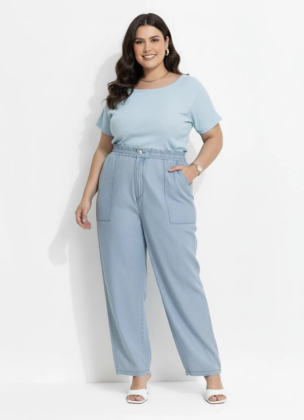 Marguerite - Calça Azul Claro em Jeans Leve 9