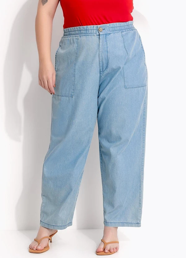 Marguerite - Calça Azul Claro em Jeans Leve 5