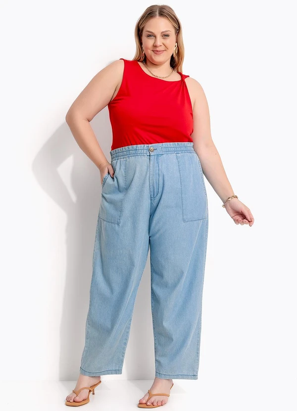 Marguerite - Calça Azul Claro em Jeans Leve 3