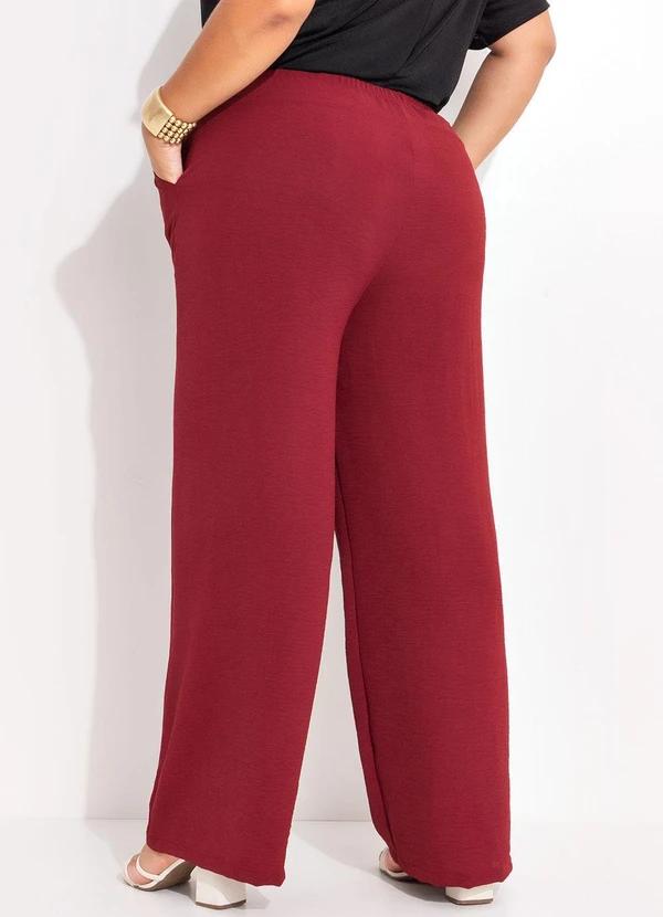 Marguerite - Calça Bordô em Crepe Plano 1