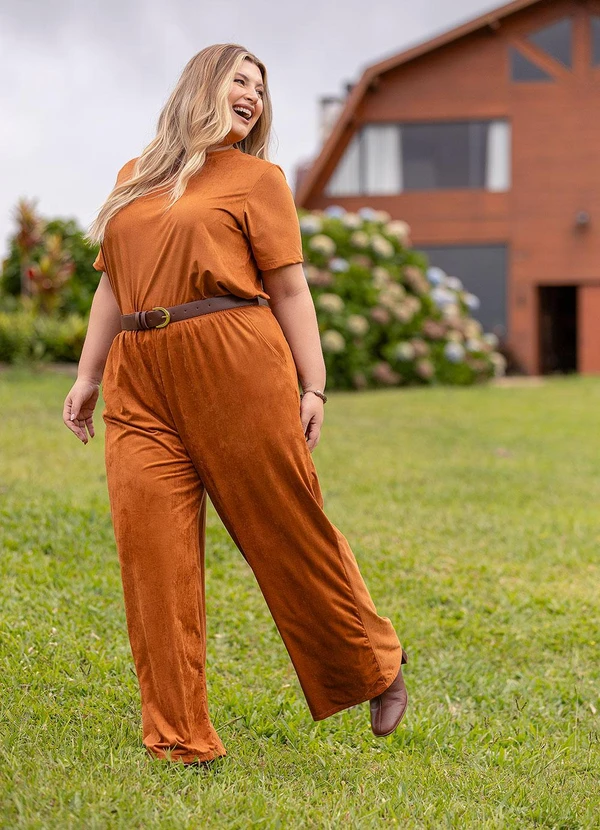 Marguerite - Calça Caramelo em Suede