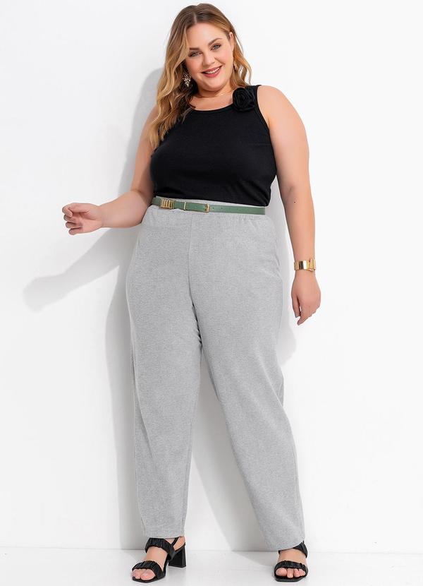 Marguerite - Calça Cinza Clara em Malha Piquet 3