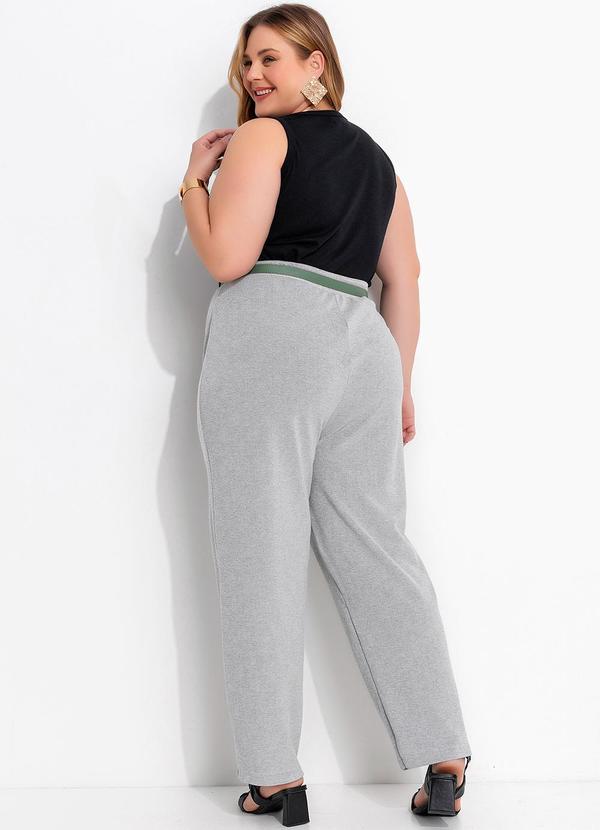 Marguerite - Calça Cinza Clara em Malha Piquet 4