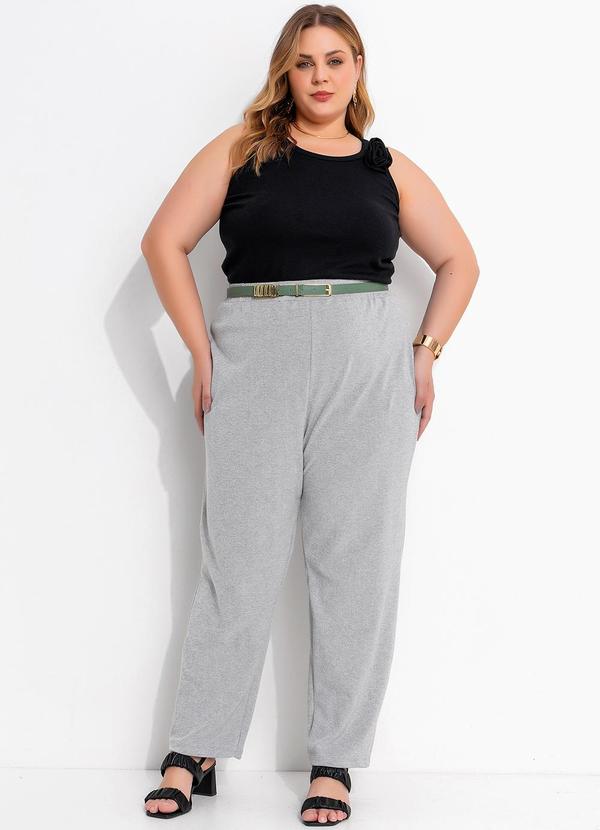 Marguerite - Calça Cinza Clara em Malha Piquet 5