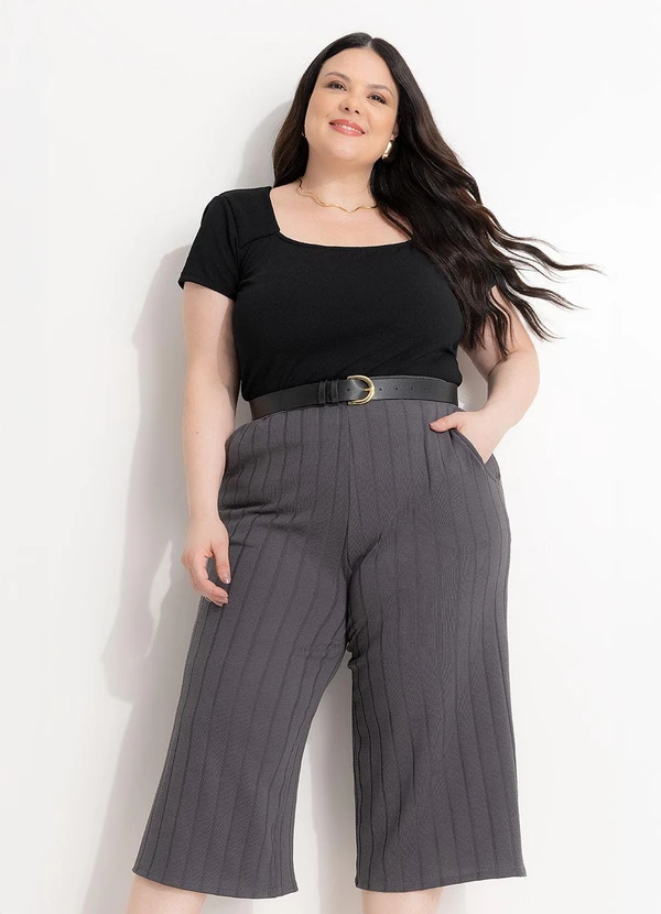 Marguerite - Calça Cinza em Malha Tricô 5