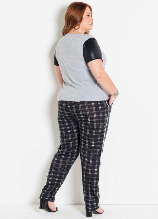 Marguerite - Calça Comfort Plus Size com Bolsos Xadrez 5