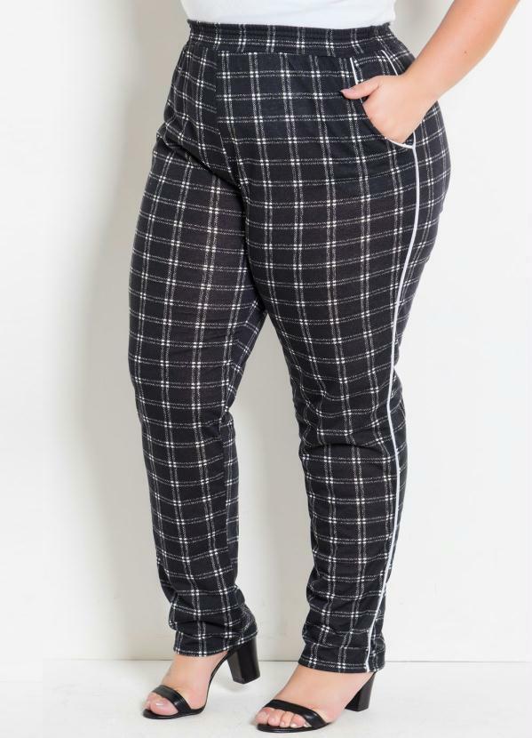 Marguerite - Calça Comfort Plus Size com Bolsos Xadrez 6