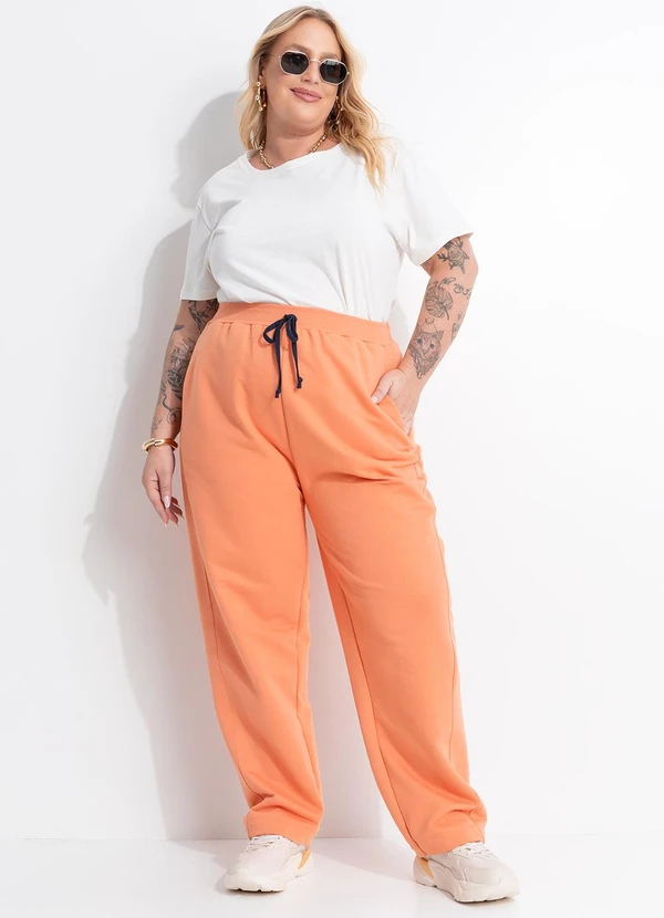 Marguerite - Calça Coral em Moletom sem Pelúcia 4