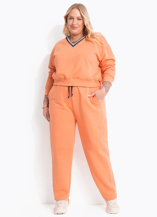 Marguerite - Calça Coral em Moletom sem Pelúcia 7