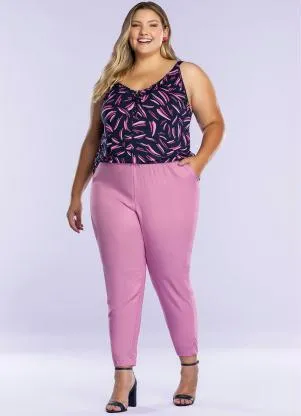 Maelle - Calça em Tecido com Bolsos Rosa - MAELLE