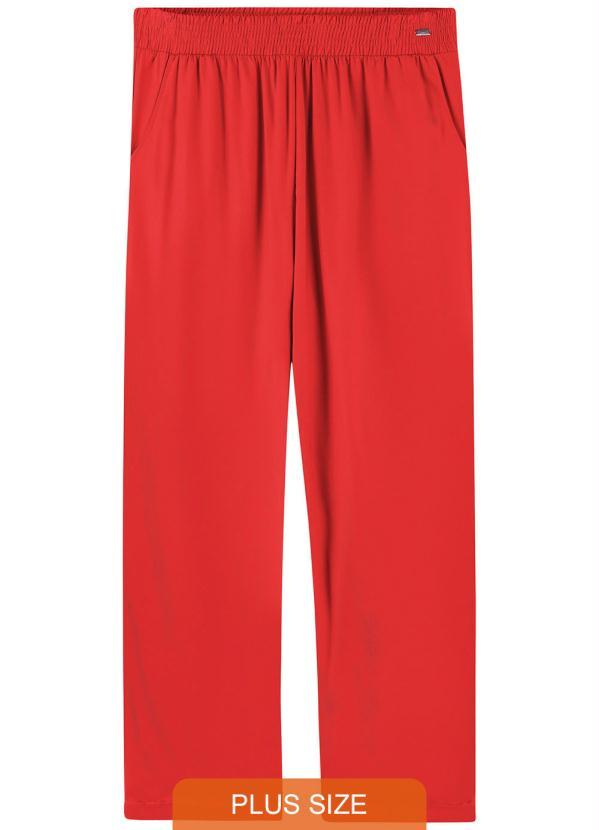 Maelle - Calça em Tecido com Bolsos Vermelho