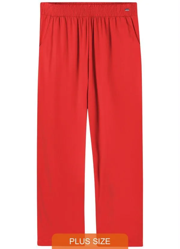 Maelle - Calça em Tecido com Bolsos Vermelho