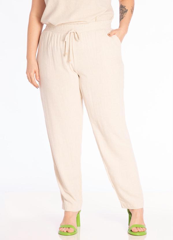 Lisamour - Calça em Viscolinho Off White