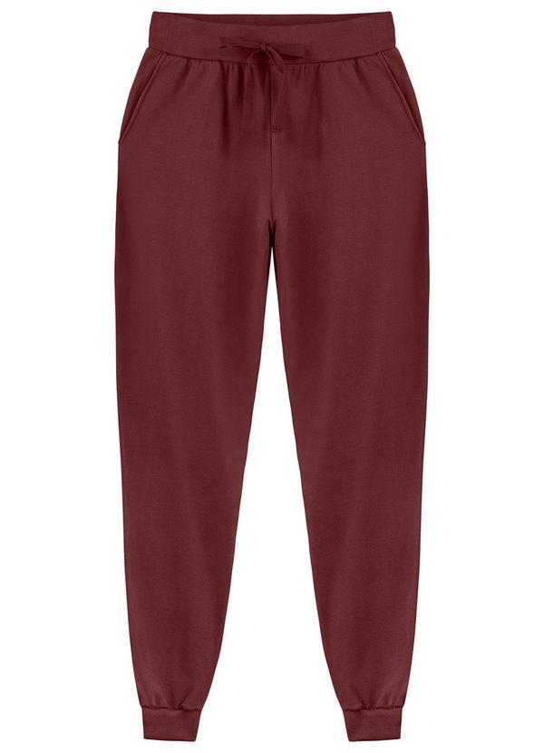 Marialícia - Calça Feminina de Moletom Jogger Marrom
