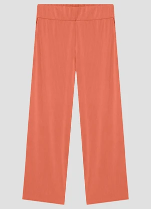 Cereja Rosa - Calça Feminina Plus Size Canelado Relevo Laranja - CEREJA ROSA