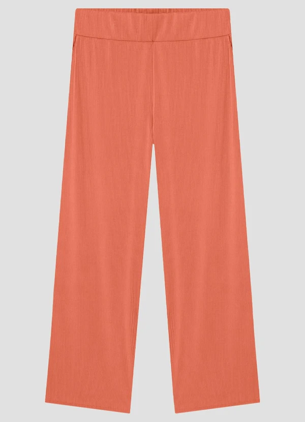 CALCA FEMININA PLUS SIZE CANELADO RELEVO LARANJA - CEREJA ROSA